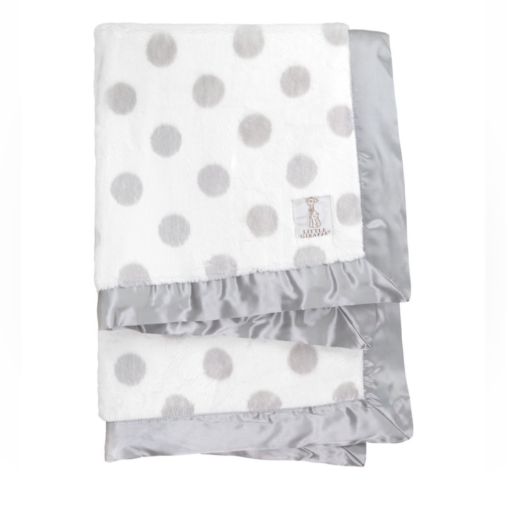 Little Giraffe Luxe Dream Dot Faux Fur Baby Blanket